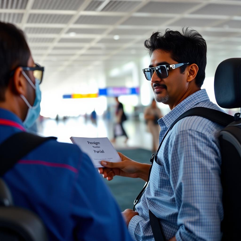 Airport pickup with driver holding a name placard
